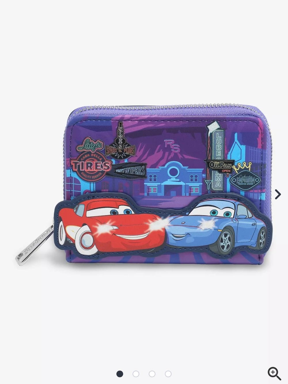 Loungefly Disney Pixar Cars Lightning McQueen & Sally Nighttime GITD Zip Wallet
